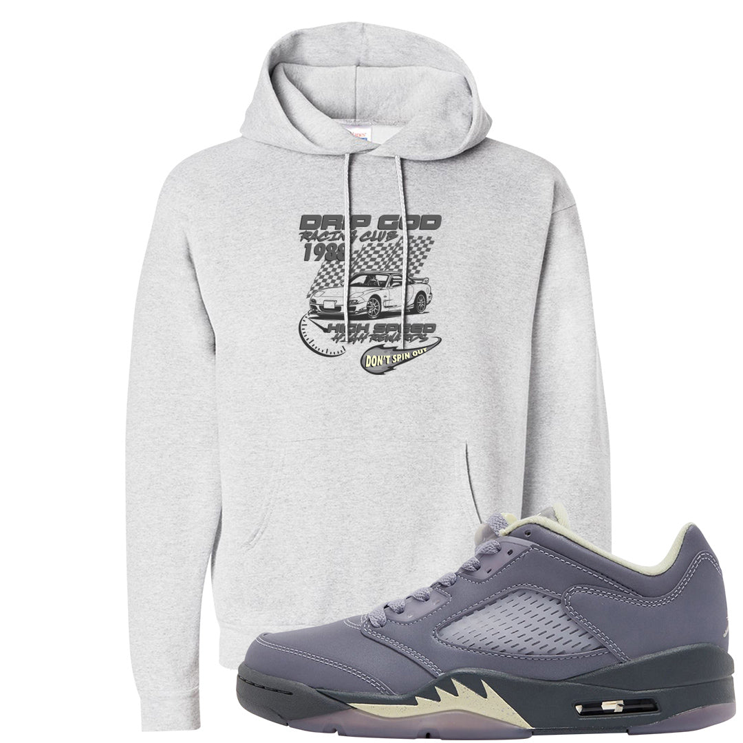 Indigo Haze 5s Hoodie | Drip God Racing Club, Ash