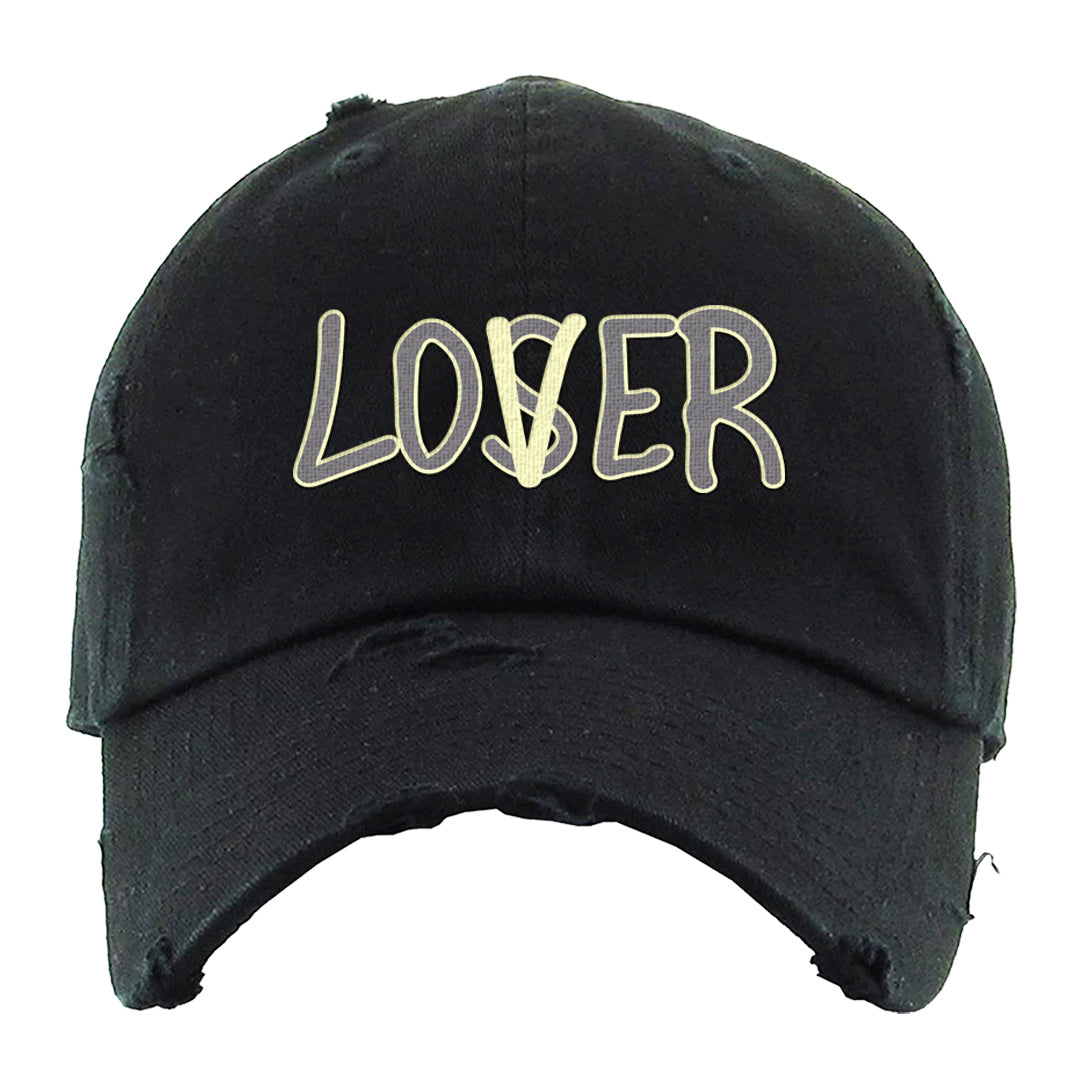 Indigo Haze 5s Distressed Dad Hat | Lover, Black