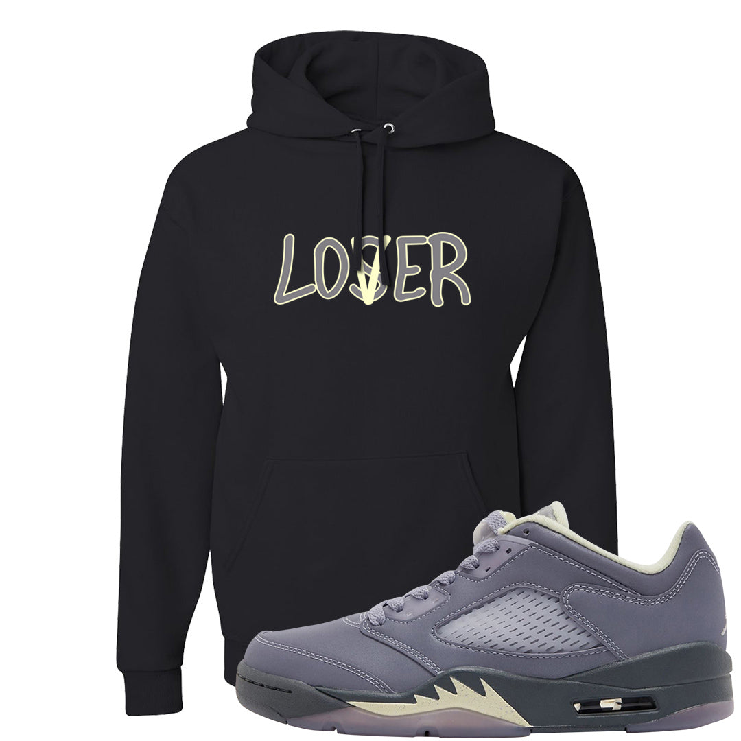 Indigo Haze 5s Hoodie | Lover, Black