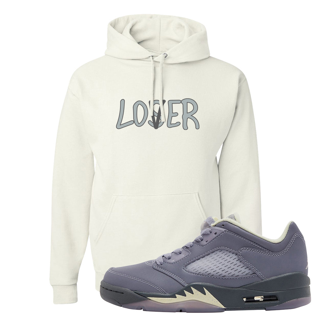 Indigo Haze 5s Hoodie | Lover, White