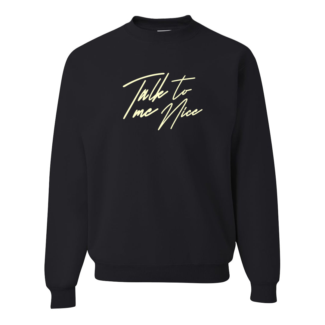 Indigo Haze 5s Crewneck Sweatshirt | Talk To Me Nice, Black