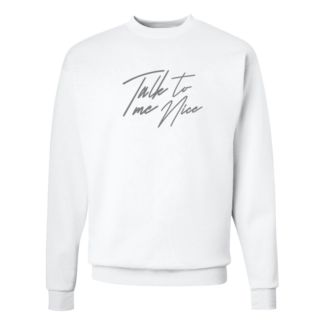 Indigo Haze 5s Crewneck Sweatshirt | Talk To Me Nice, White