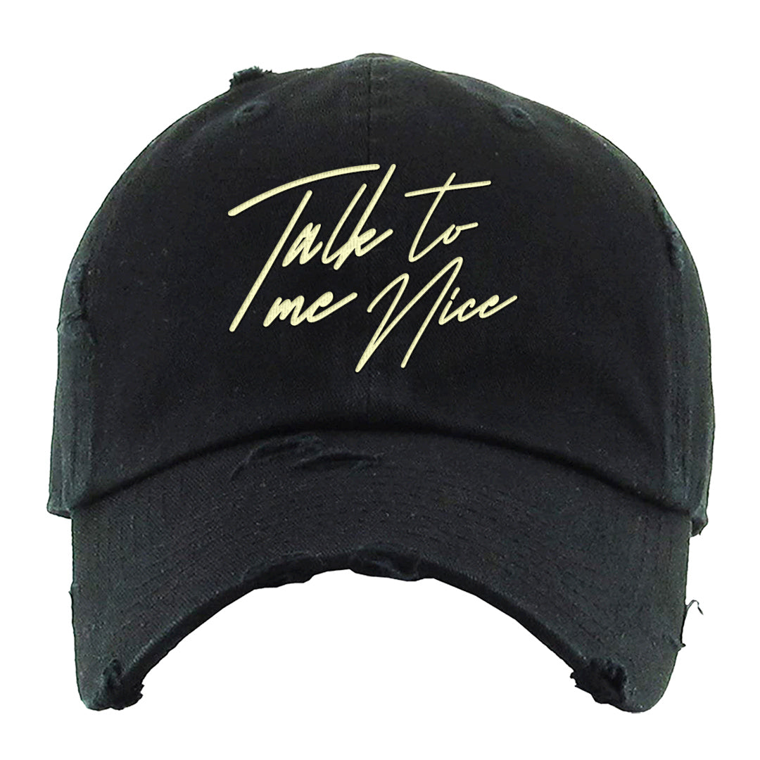 Indigo Haze 5s Distressed Dad Hat | Talk To Me Nice, Black