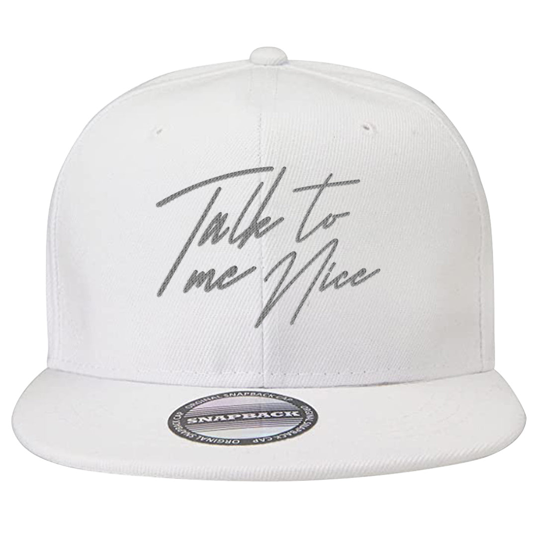 Indigo Haze 5s Snapback Hat | Talk To Me Nice, White