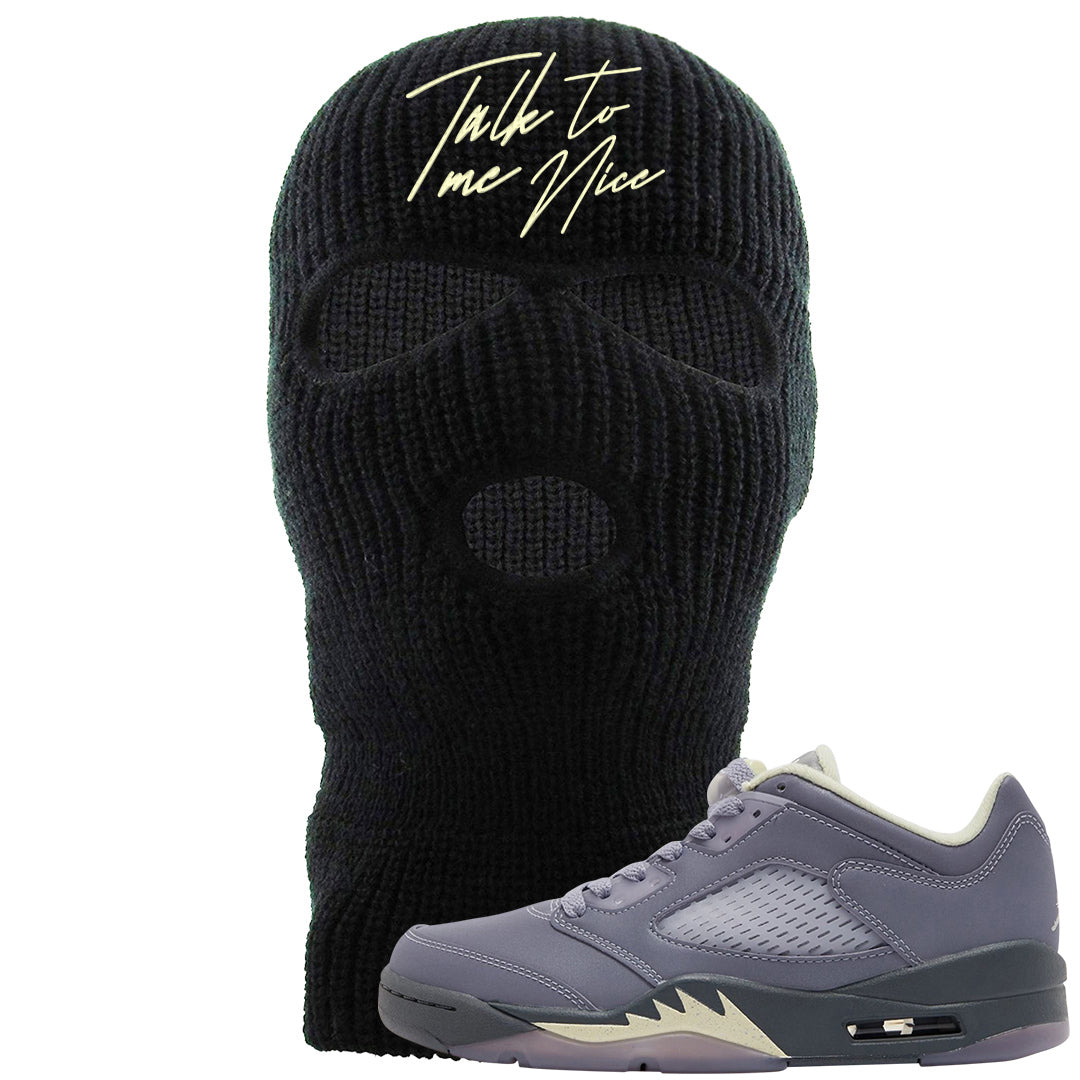 Indigo Haze 5s Ski Mask | Talk To Me Nice, Black