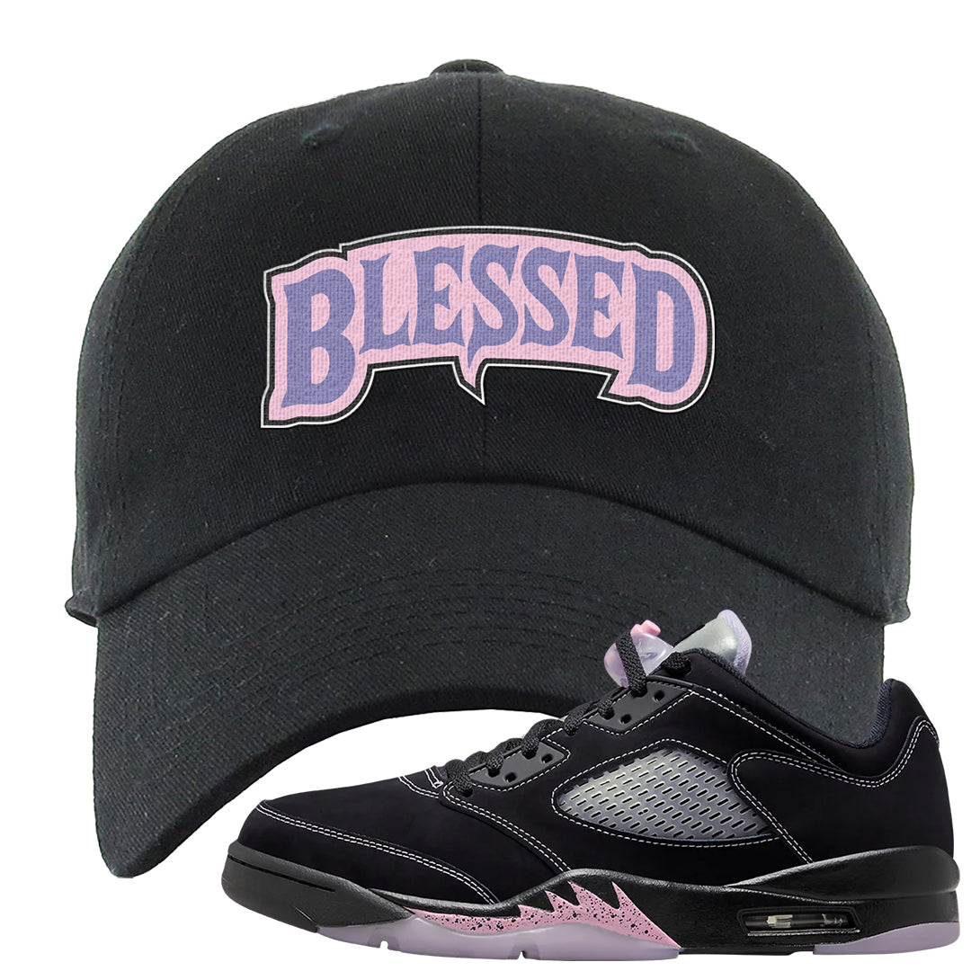 Dongdan Low 5s Dad Hat | Blessed Arch, Black
