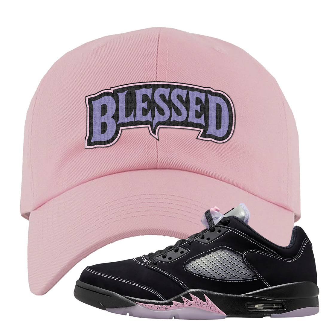 Dongdan Low 5s Dad Hat | Blessed Arch, Light Pink