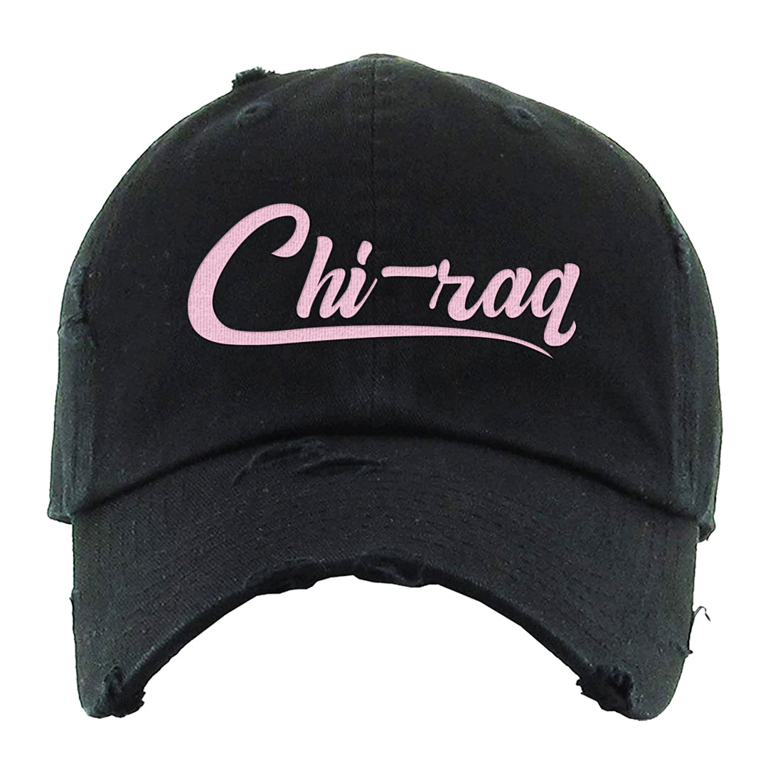 Dongdan Low 5s Distressed Dad Hat | Chiraq, Black