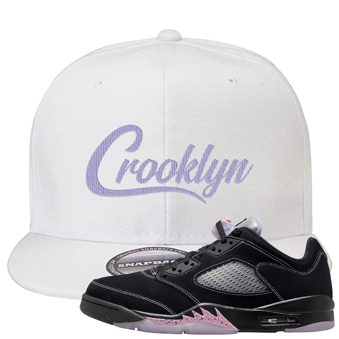 Dongdan Low 5s Snapback Hat | Crooklyn, White