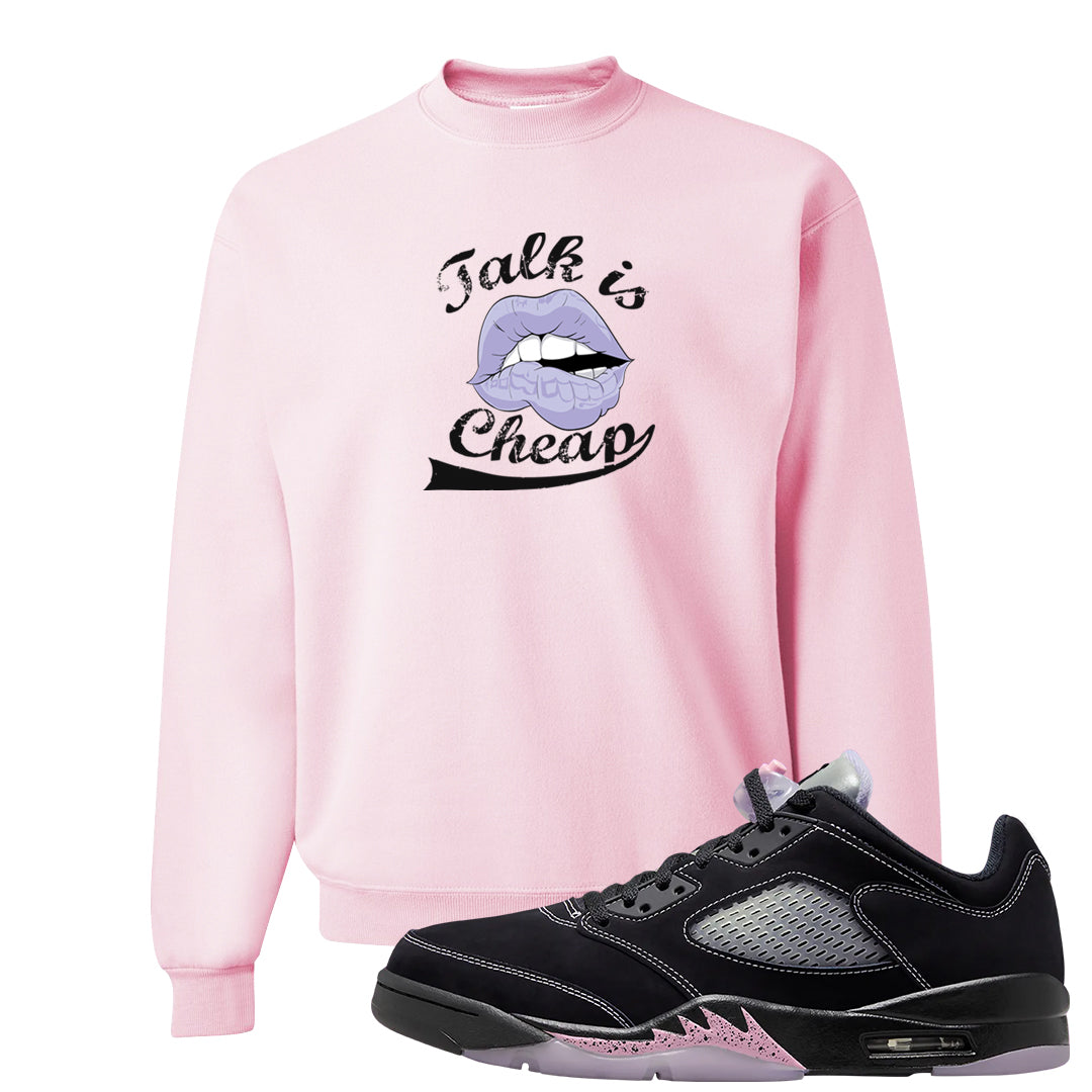 Dongdan Low 5s Crewneck Sweatshirt | Talk Lips, Light Pink