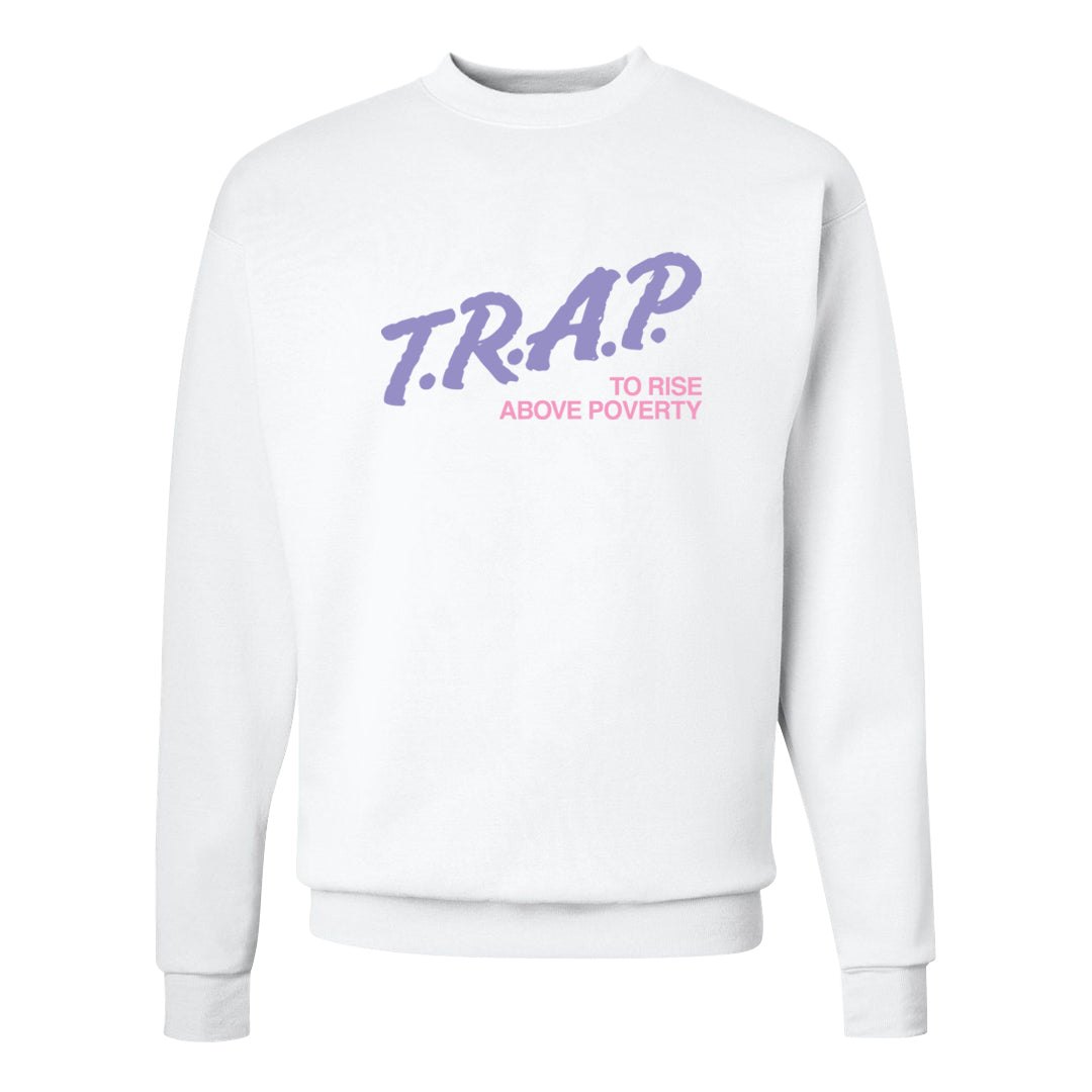 Dongdan Low 5s Crewneck Sweatshirt | Trap To Rise Above Poverty, White
