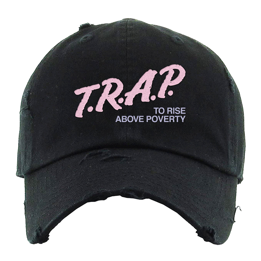 Dongdan Low 5s Distressed Dad Hat | Trap To Rise Above Poverty, Black
