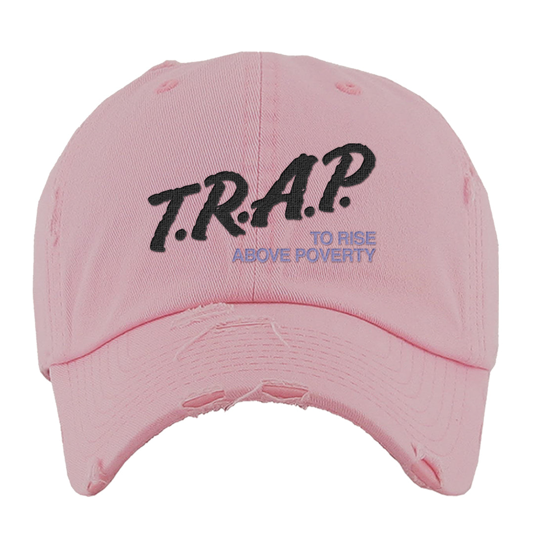 Dongdan Low 5s Distressed Dad Hat | Trap To Rise Above Poverty, Light Pink