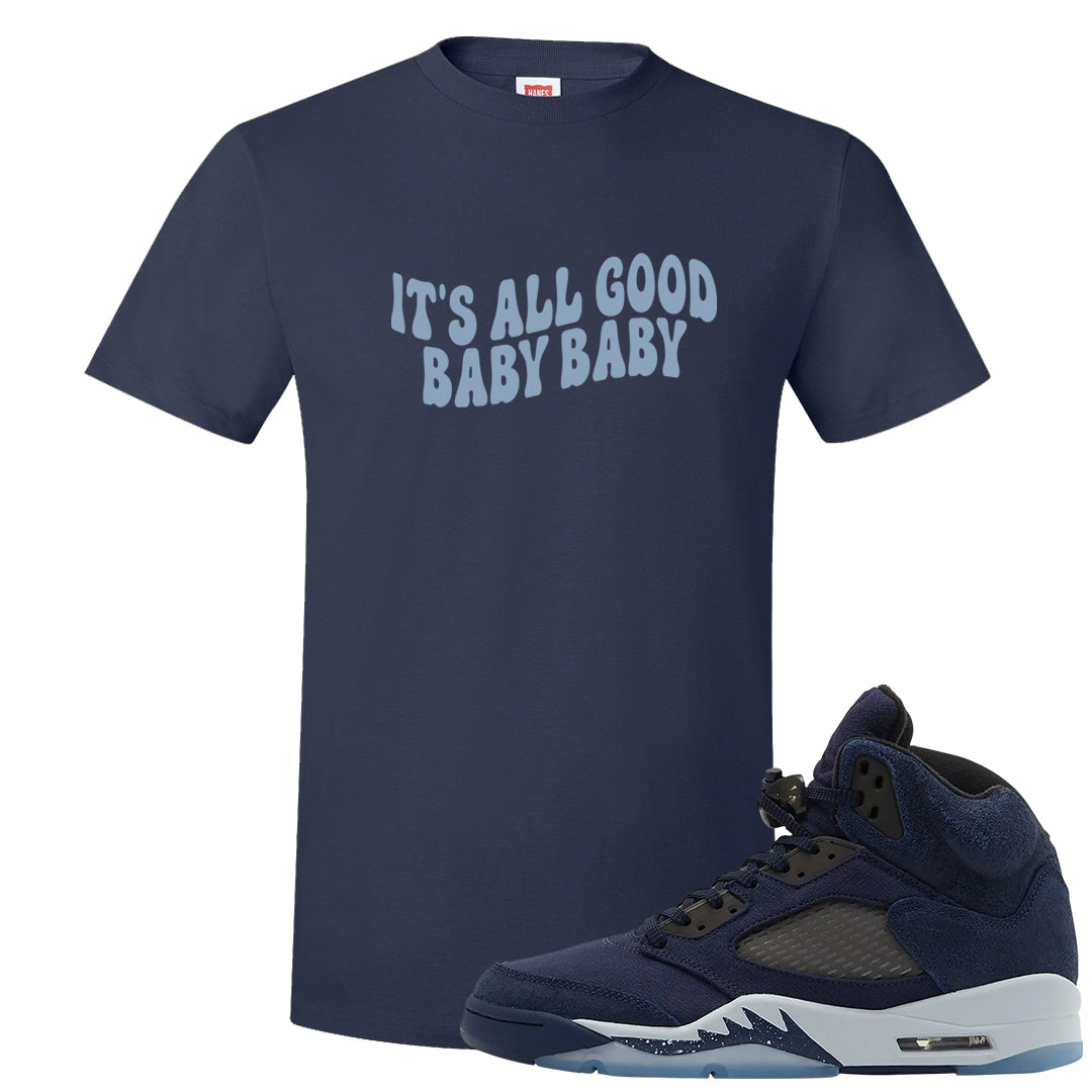 Midnight Navy 5s T Shirt | All Good Baby, Navy