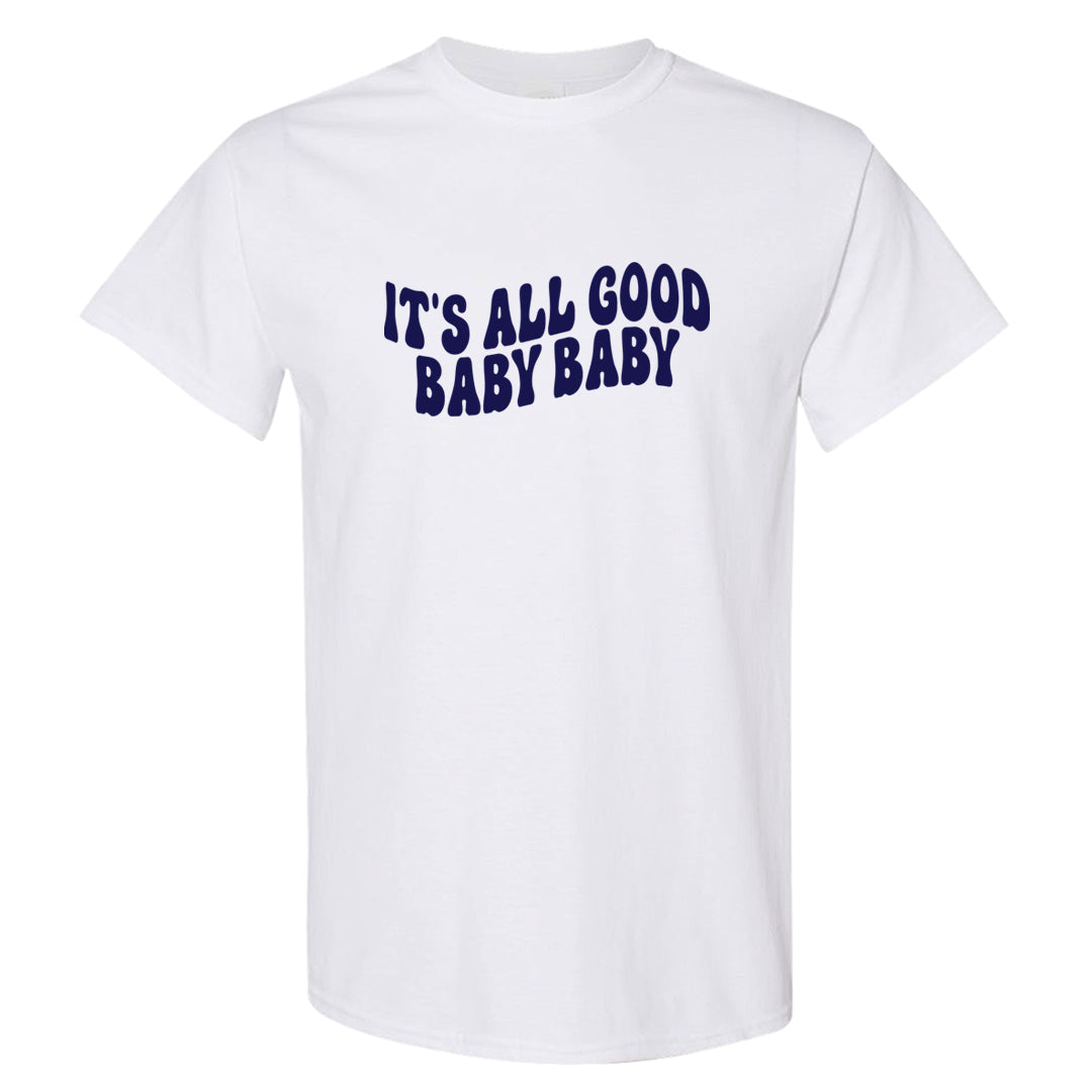 Midnight Navy 5s T Shirt | All Good Baby, White