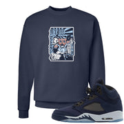 Midnight Navy 5s Crewneck Sweatshirt | Attack Of The Bear, Navy