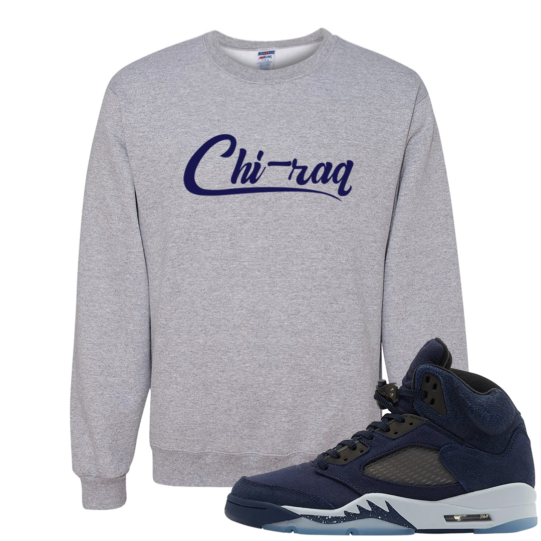 Midnight Navy 5s Crewneck Sweatshirt | Chiraq, Ash