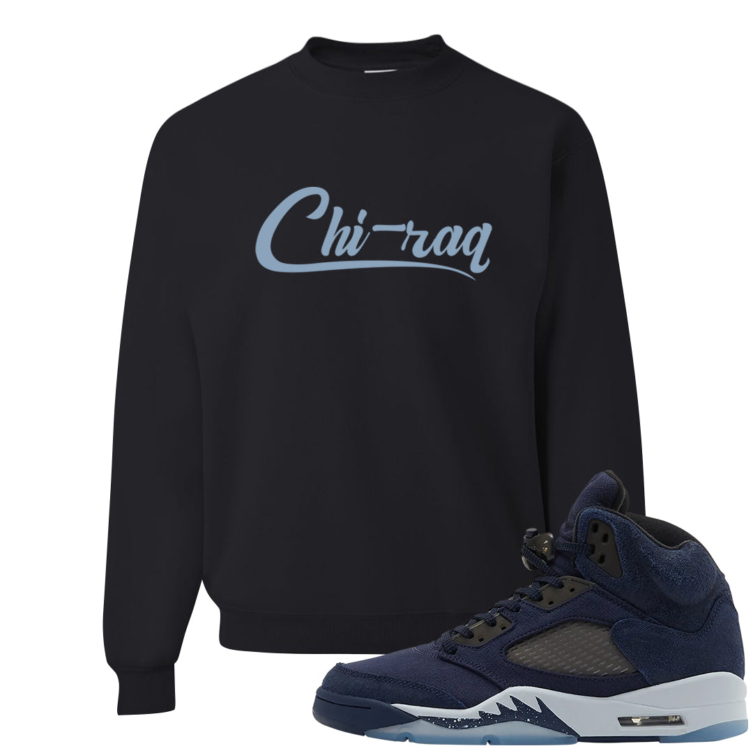 Midnight Navy 5s Crewneck Sweatshirt | Chiraq, Black