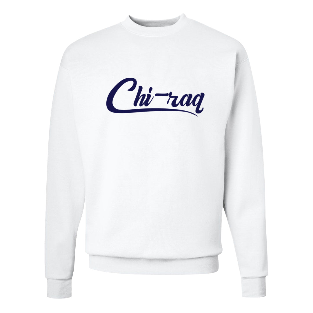 Midnight Navy 5s Crewneck Sweatshirt | Chiraq, White