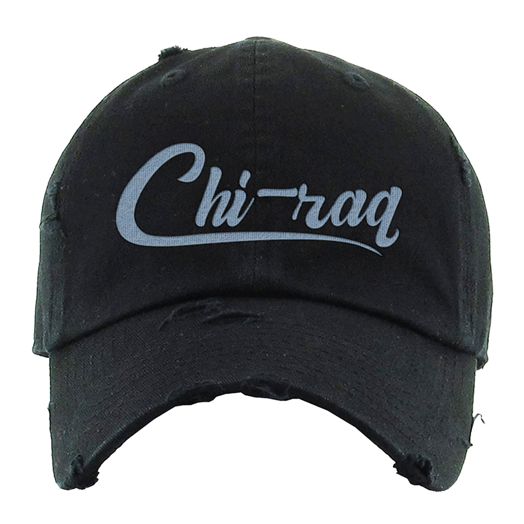 Midnight Navy 5s Distressed Dad Hat | Chiraq, Black