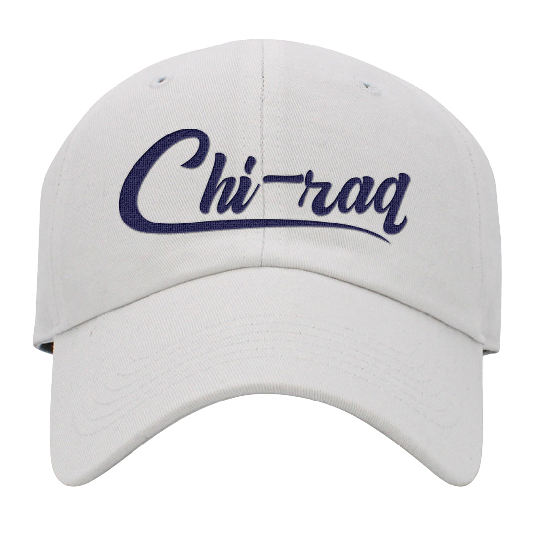 Midnight Navy 5s Dad Hat | Chiraq, White