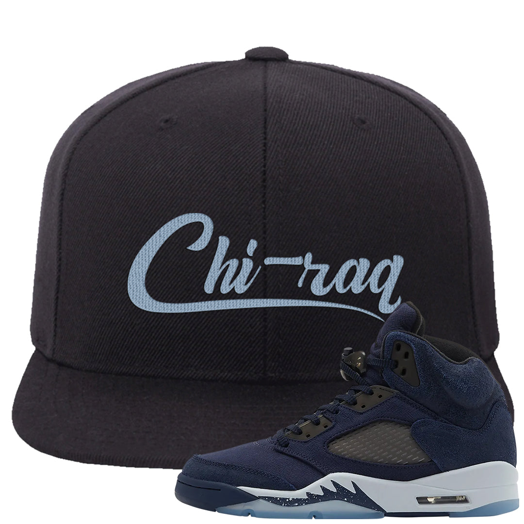 Midnight Navy 5s Snapback Hat | Chiraq, Black
