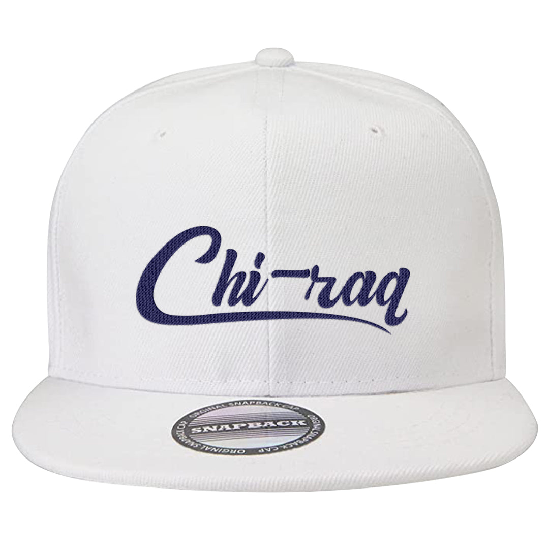 Midnight Navy 5s Snapback Hat | Chiraq, White