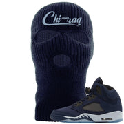 Midnight Navy 5s Ski Mask | Chiraq, Navy