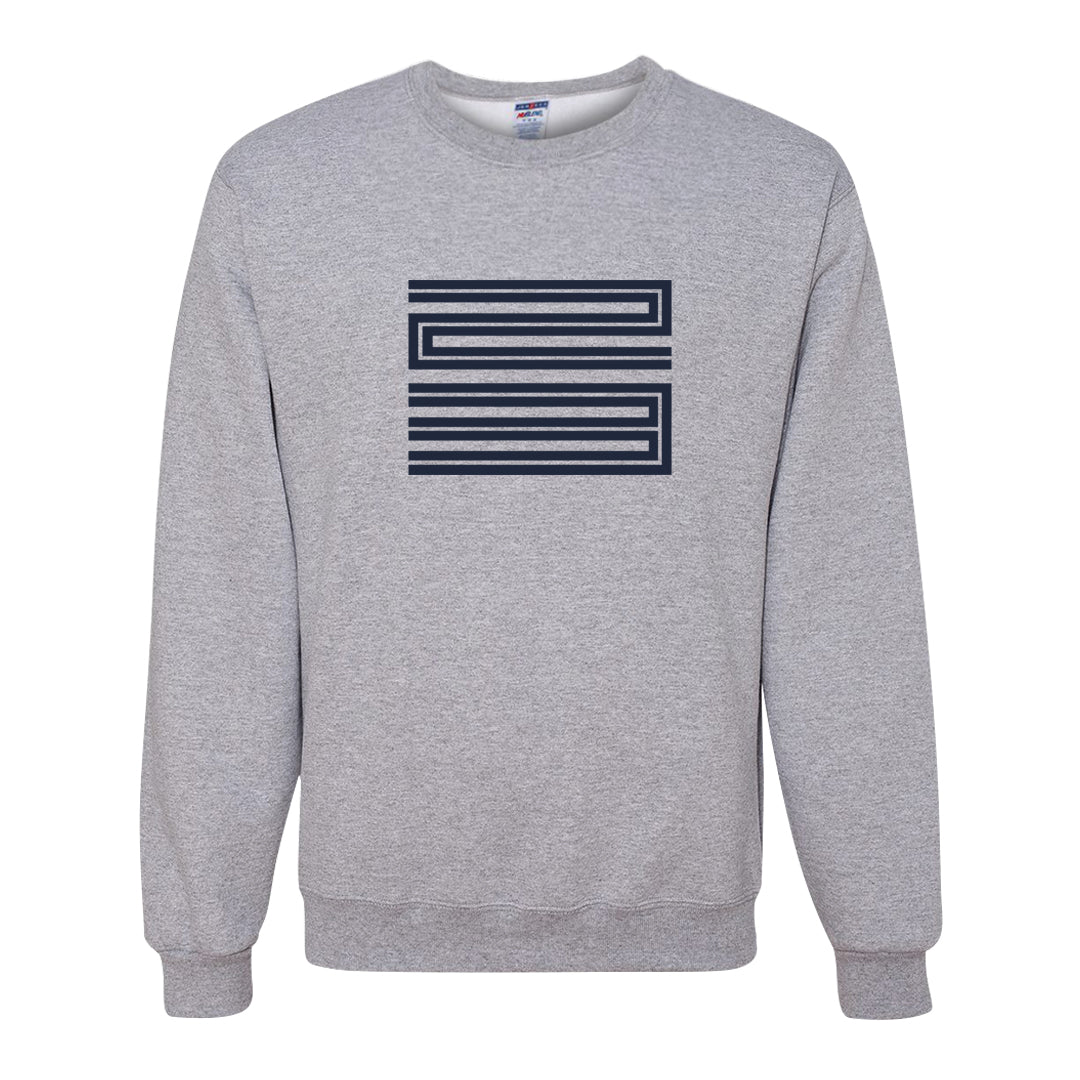 Midnight Navy 5s Crewneck Sweatshirt | Double Line 23, Ash