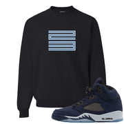 Midnight Navy 5s Crewneck Sweatshirt | Double Line 23, Black