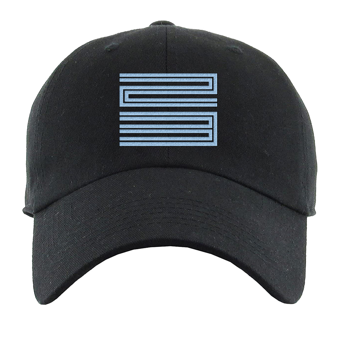 Midnight Navy 5s Dad Hat | Double Line 23, Black