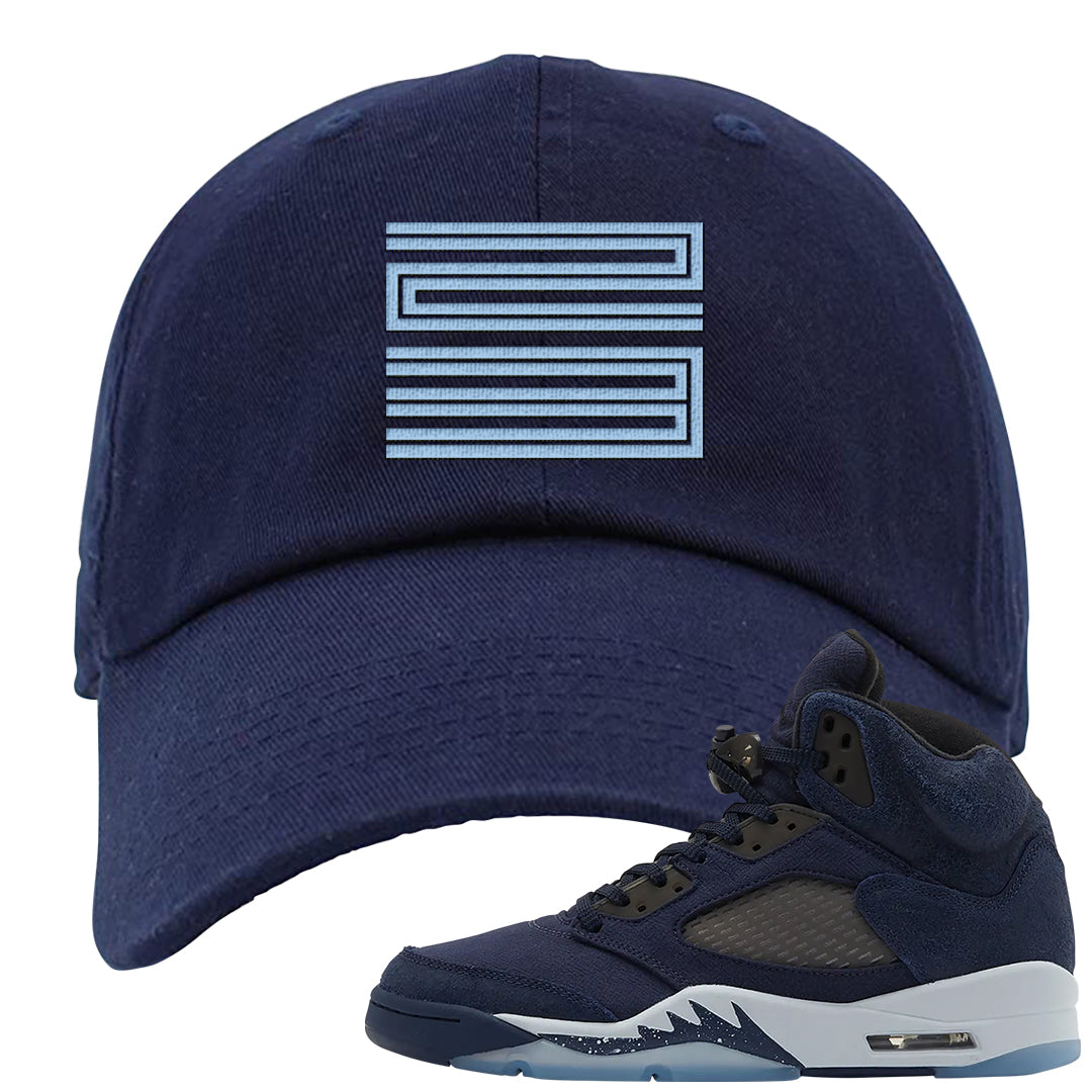 Midnight Navy 5s Dad Hat | Double Line 23, Navy
