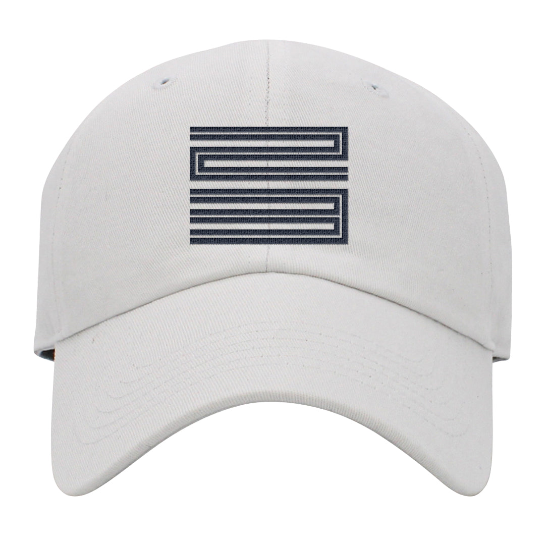 Midnight Navy 5s Dad Hat | Double Line 23, White