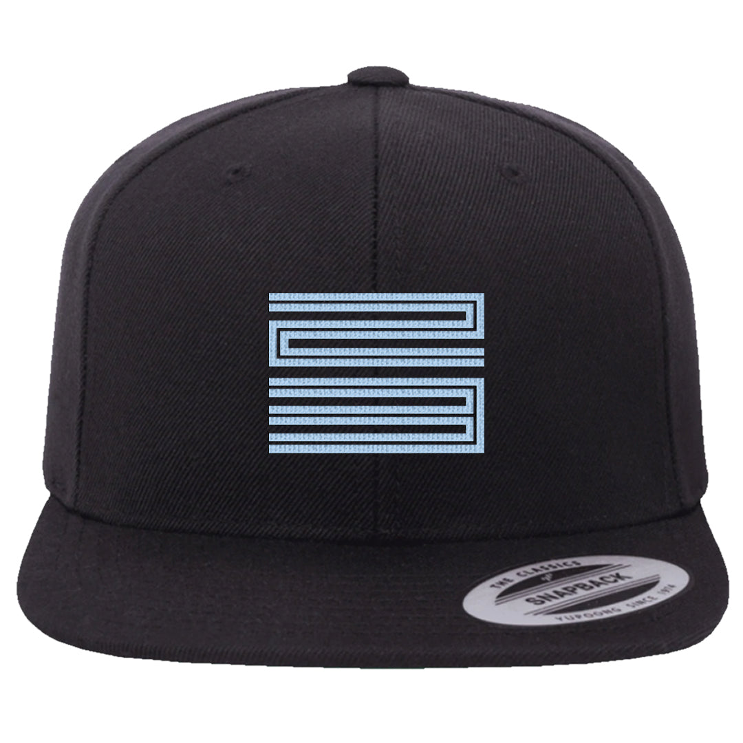Midnight Navy 5s Snapback Hat | Double Line 23, Black