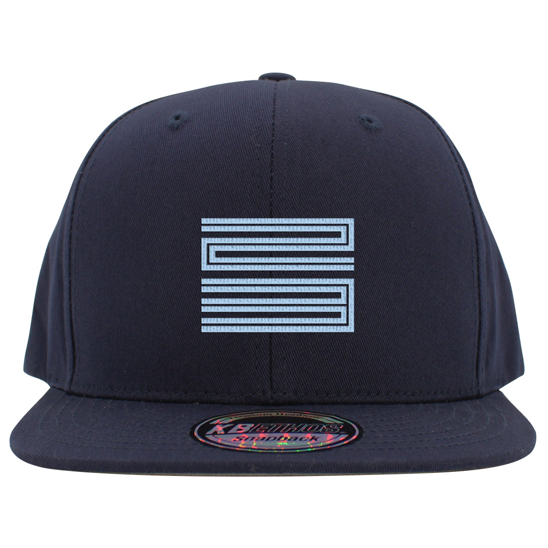 Midnight Navy 5s Snapback Hat | Double Line 23, Navy