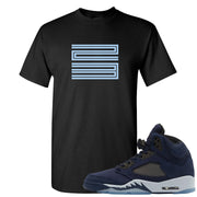 Midnight Navy 5s T Shirt | Double Line 23, Black