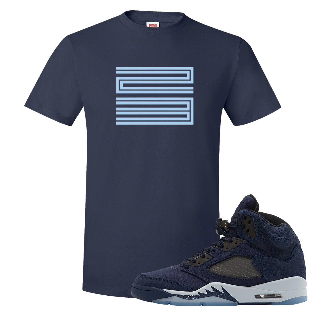 Midnight Navy 5s T Shirt | Double Line 23, Navy