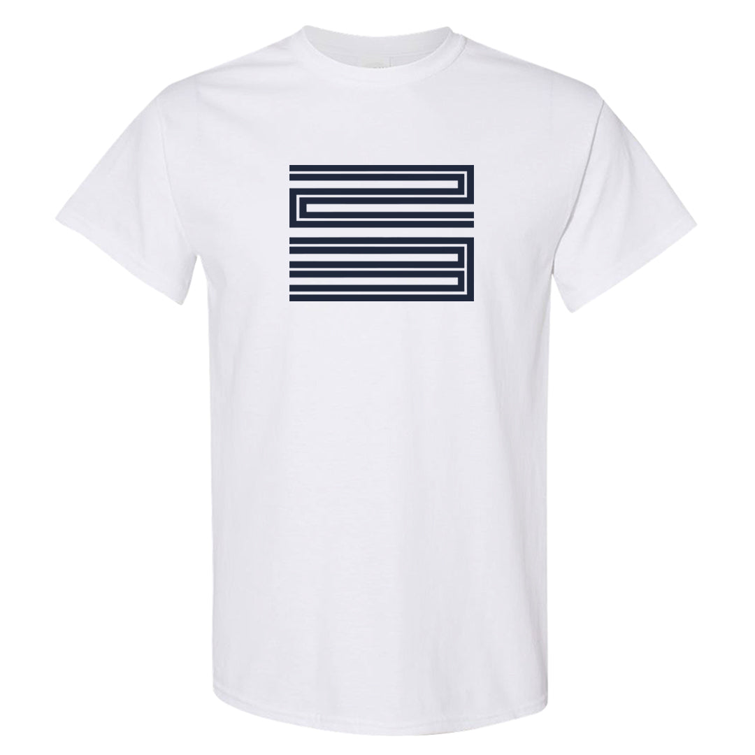 Midnight Navy 5s T Shirt | Double Line 23, White