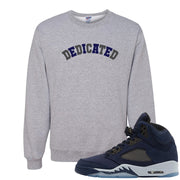 Midnight Navy 5s Crewneck Sweatshirt | Dedicated, Ash