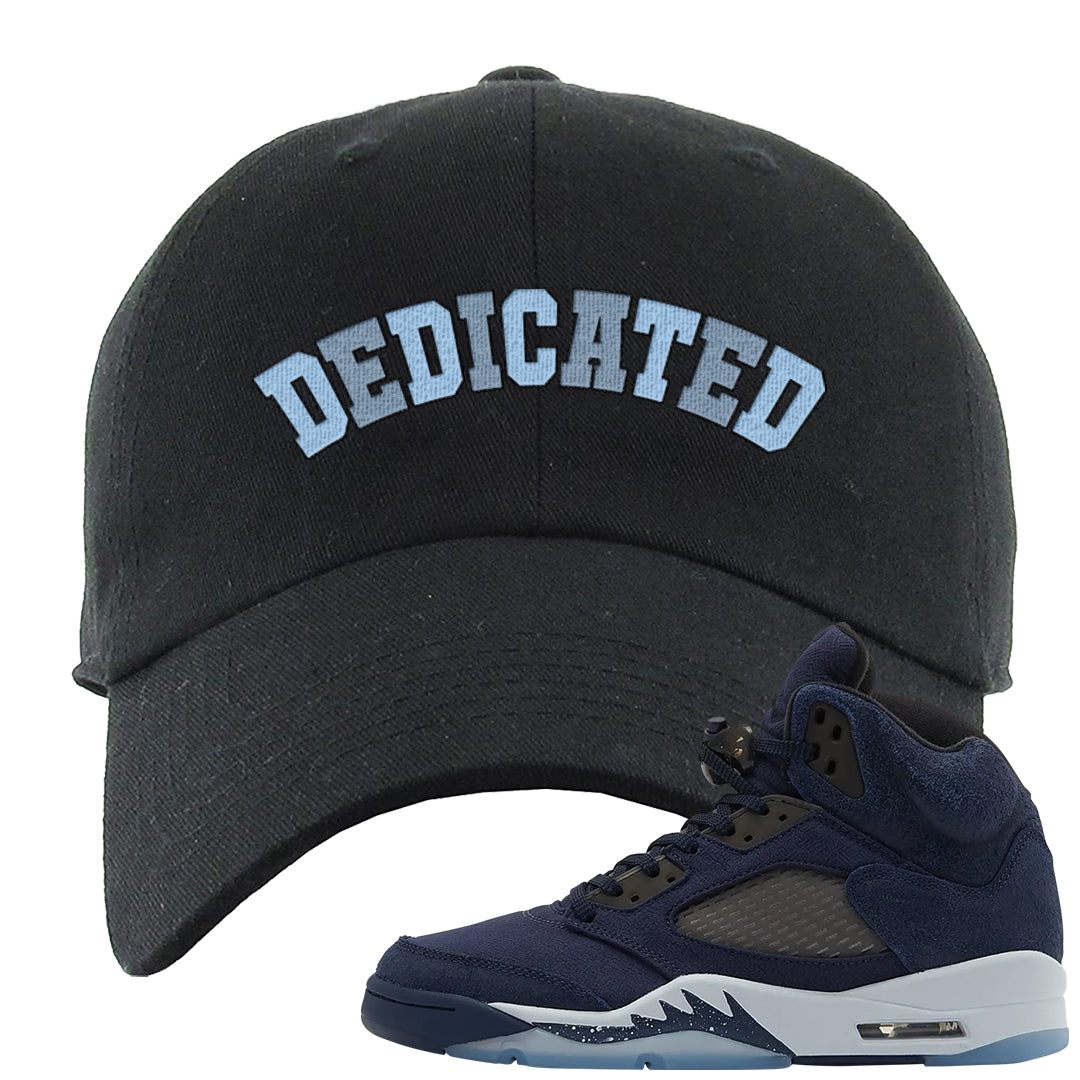 Midnight Navy 5s Dad Hat | Dedicated, Black