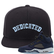 Midnight Navy 5s Snapback Hat | Dedicated, Black