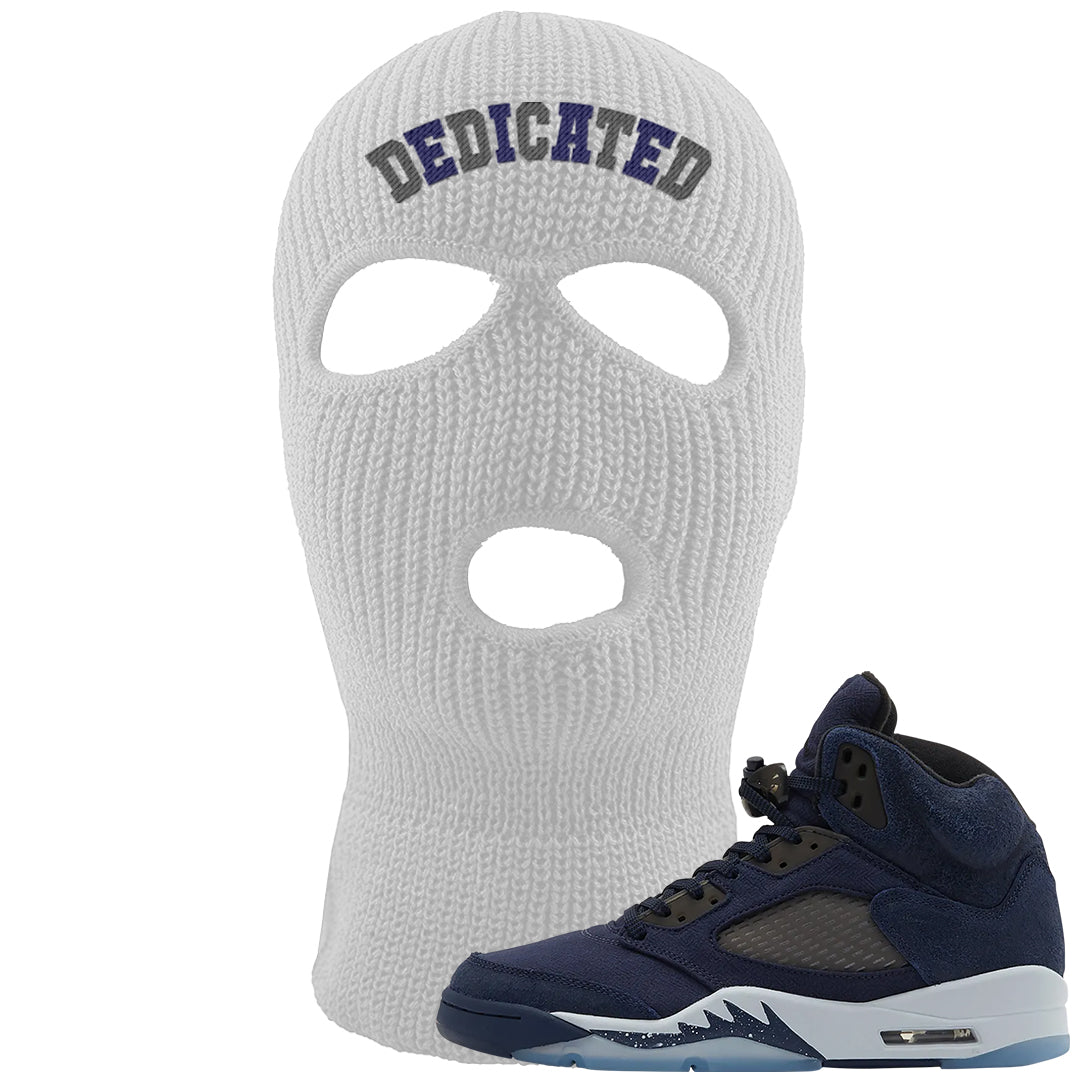 Midnight Navy 5s Ski Mask | Dedicated, White