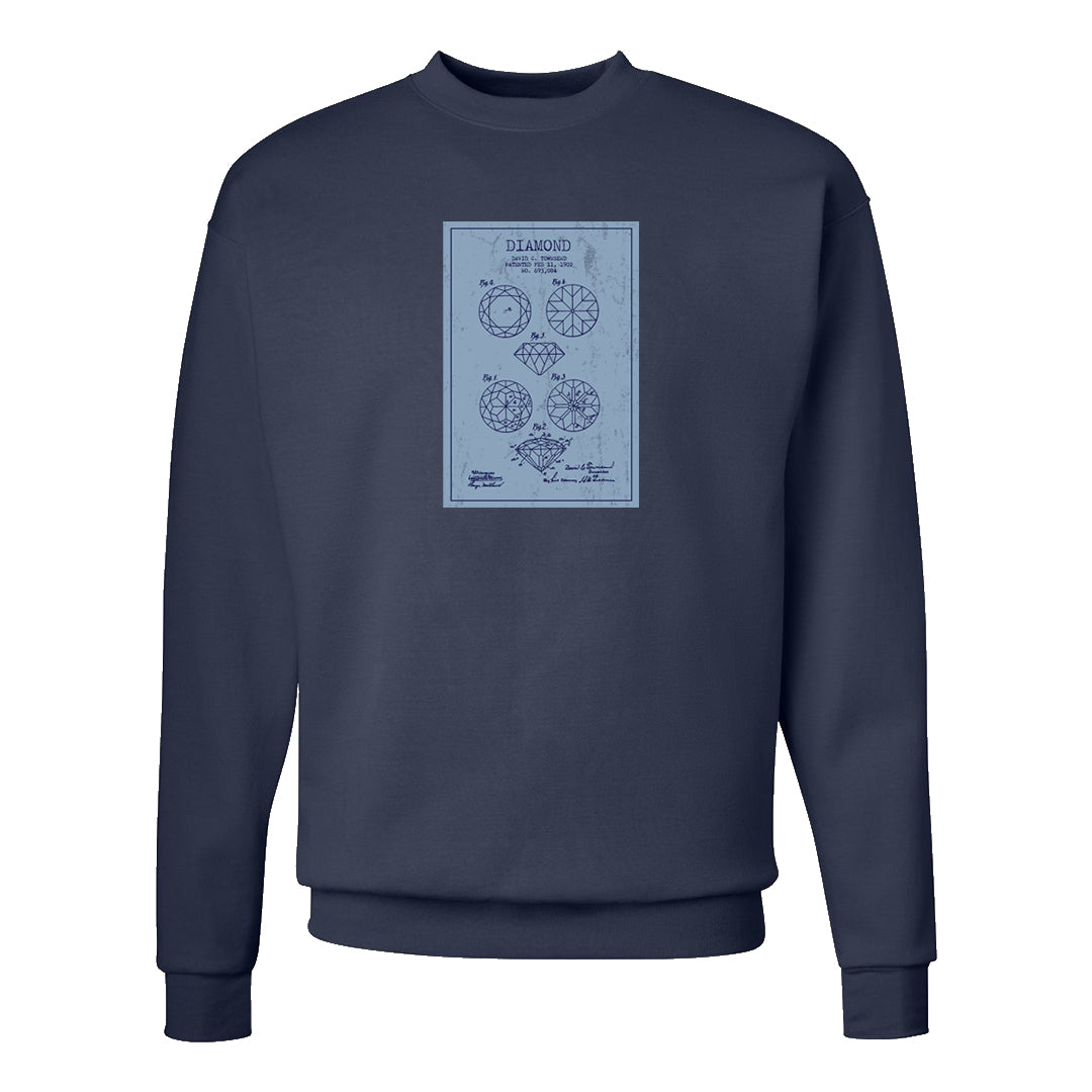 Midnight Navy 5s Crewneck Sweatshirt | Diamond Patent Sketch, Navy