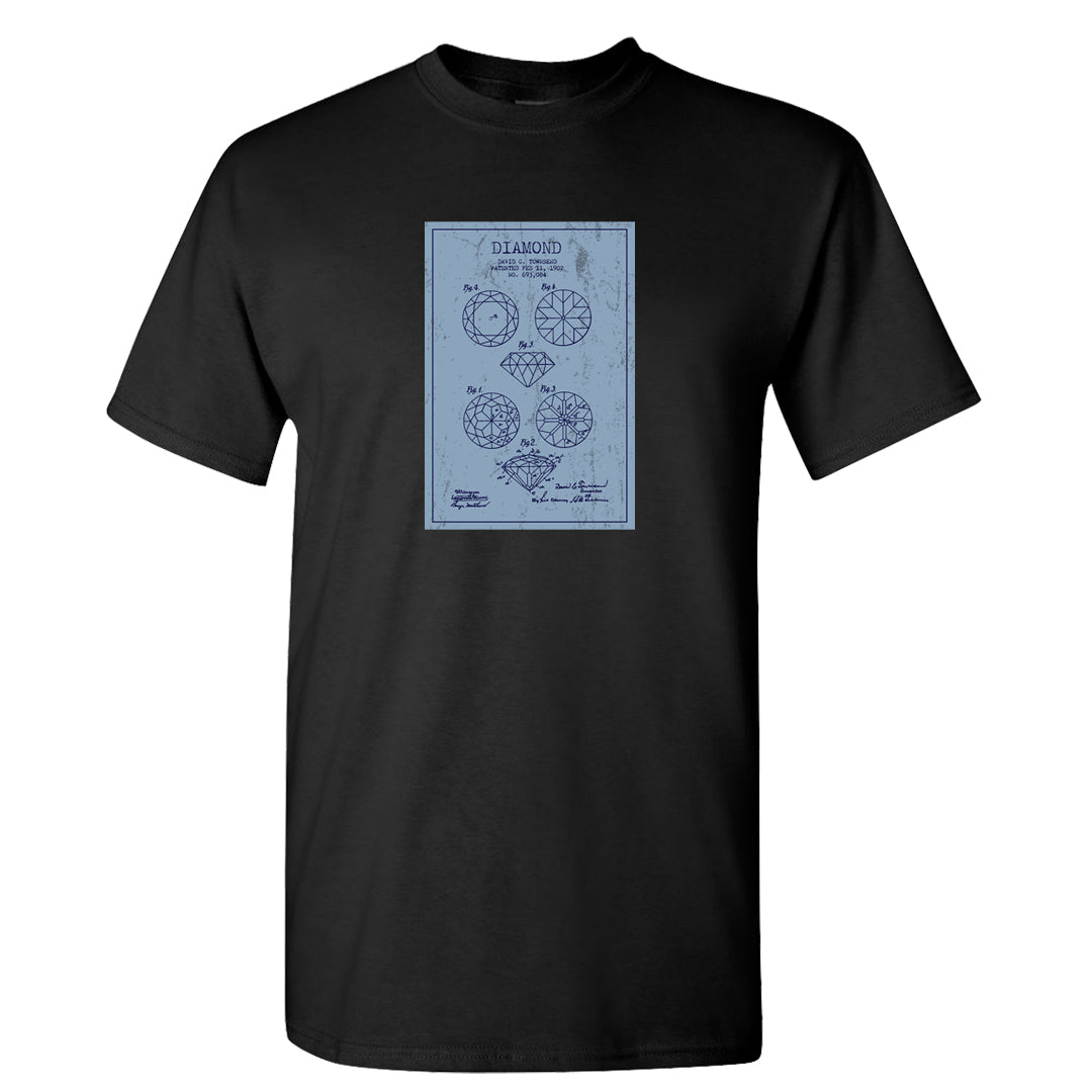 Midnight Navy 5s T Shirt | Diamond Patent Sketch, Black