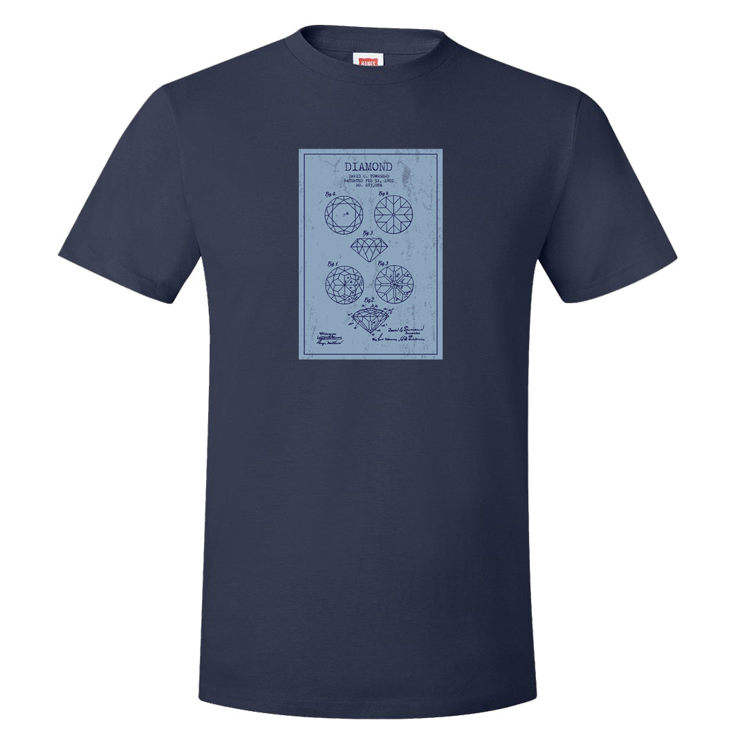 Midnight Navy 5s T Shirt | Diamond Patent Sketch, Navy