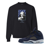 Midnight Navy 5s Crewneck Sweatshirt | God Told Me, Black