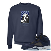 Midnight Navy 5s Crewneck Sweatshirt | God Told Me, Navy