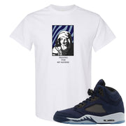 Midnight Navy 5s T Shirt | God Told Me, White