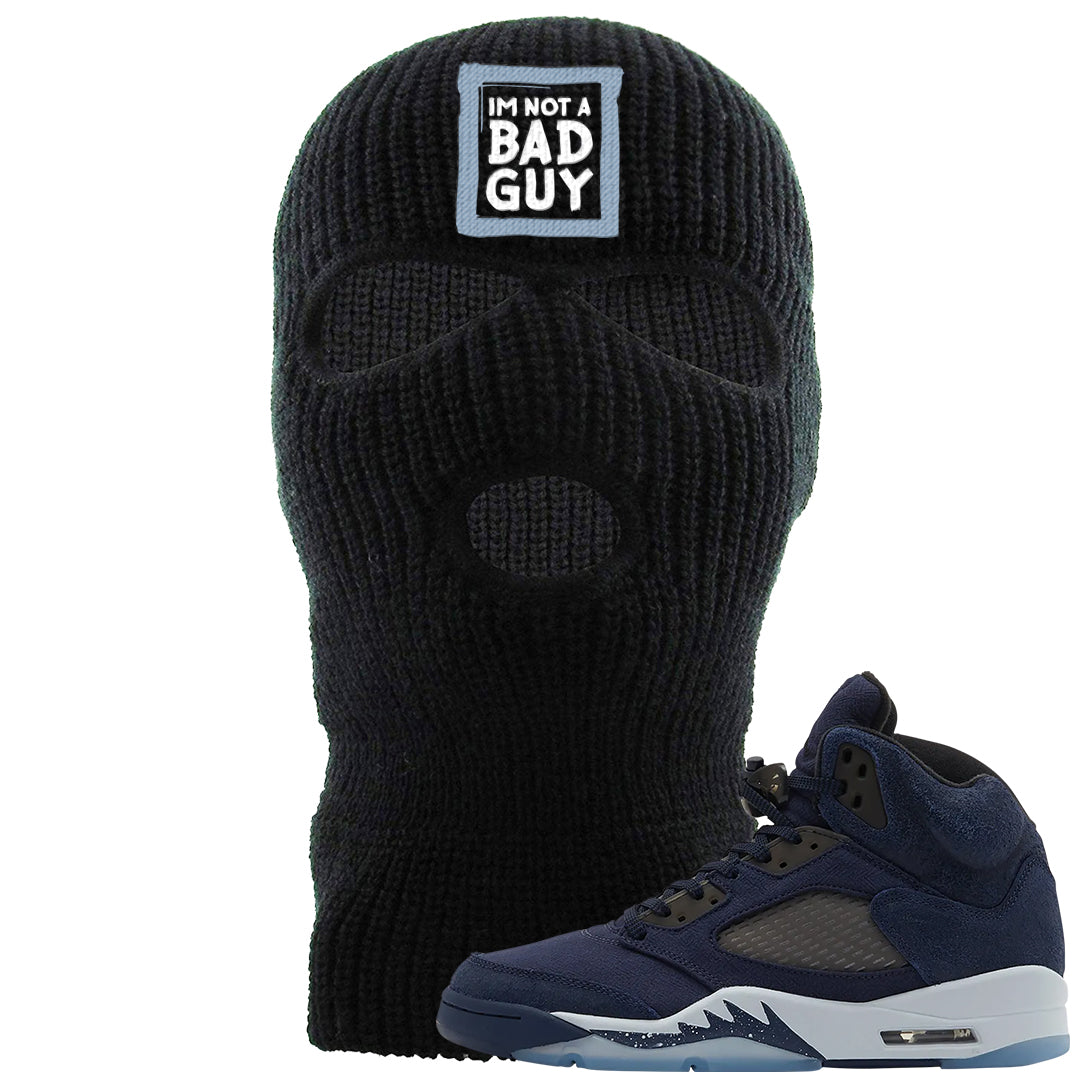 Midnight Navy 5s Ski Mask | I'm Not A Bad Guy, Black