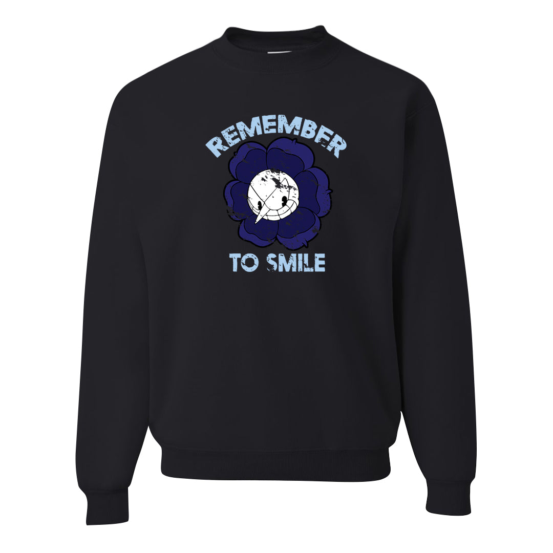 Midnight Navy 5s Crewneck Sweatshirt | Remember To Smile, Black